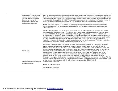 DFID 2003 Ha Tinh PCR.pdf - Monitoring and Evaluation NEWS