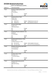 DVGW-Netzbetreiberliste - DVGW Service & Consult GmbH
