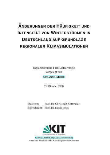 anderungen der hÂ¨aufigkeit und intensit Â¨at von ... - IMK-TRO - KIT