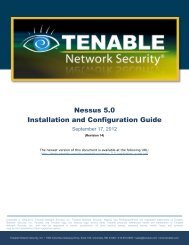 Nessus 5.0 Installation and Configuration Guide - Tenable Network