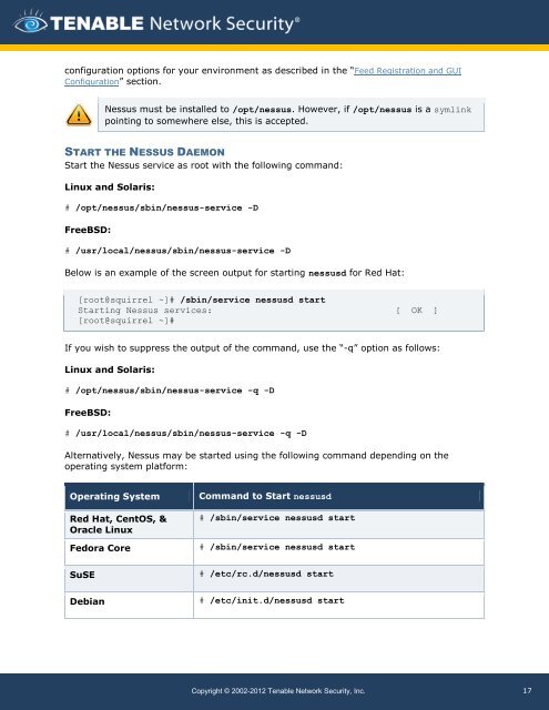 Nessus 5.0 Installation and Configuration Guide - Tenable Network