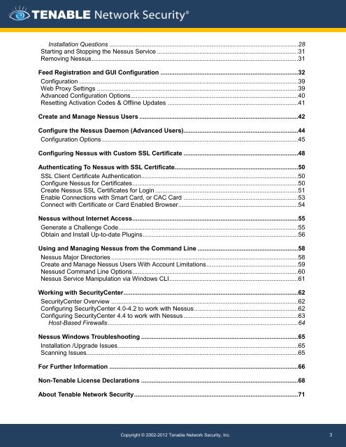 Nessus 5.0 Installation and Configuration Guide - Tenable Network