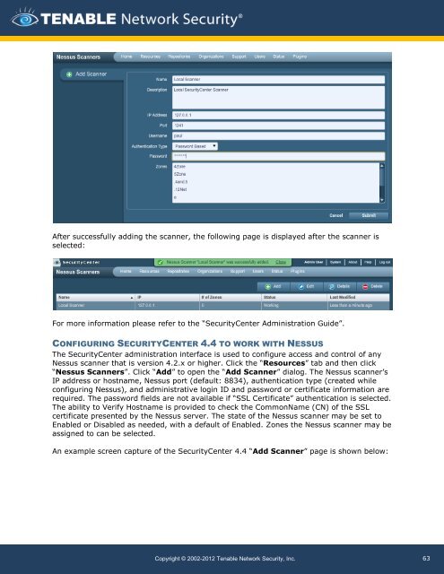 Nessus 5.0 Installation and Configuration Guide - Tenable Network