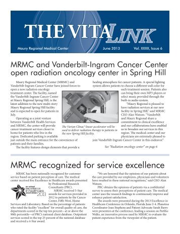 VitaLink June 13.indd - Maury Regional Healthcare System