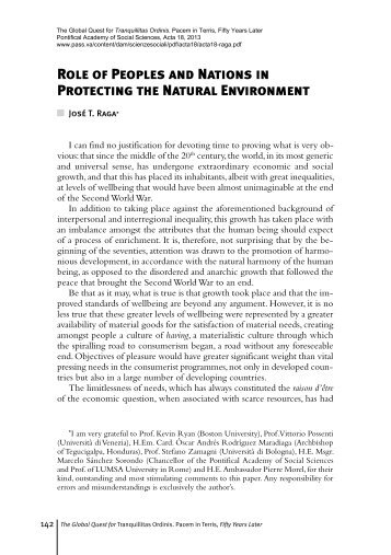 Role of Peoples and Nations in Protecting the Natural Environment