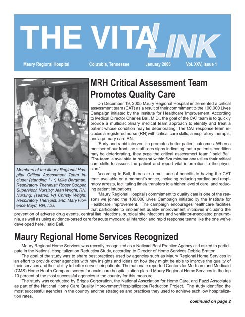 MRH VitaLink January 06 Draft Final.indd - Maury Regional ...