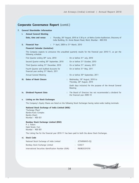 Annual Report cb smile - Jet Airways