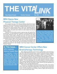 MRH VitaLink May FINAL.indd - Maury Regional Healthcare System