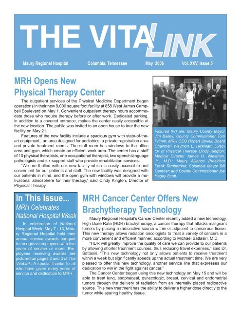 MRH VitaLink May FINAL.indd - Maury Regional Healthcare System