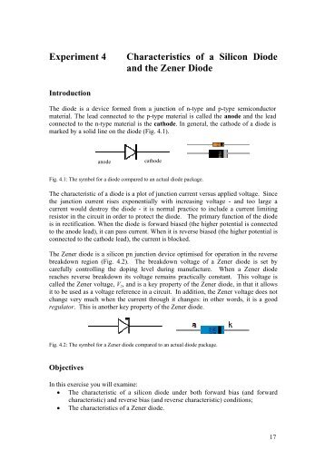 Experiment 4 Characteristics of a Silicon Diode and the Zener Diode