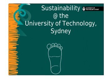 Sustainability @ the University of Technology, Sydney - Tertiary ...