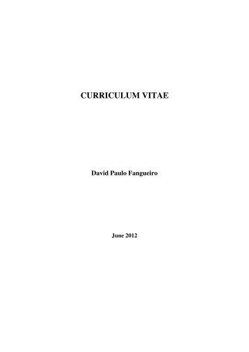 CURRICULUM VITAE David Paulo Fangueiro - UIQA