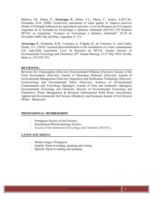 Curriculum vitae - UIQA