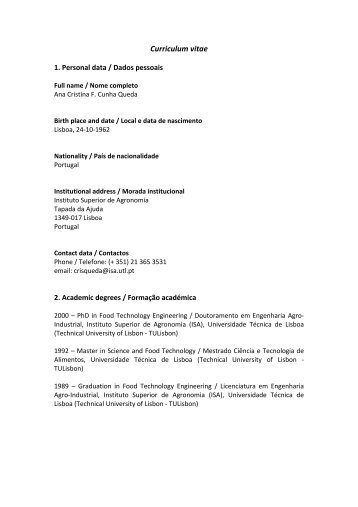 Curriculum vitae - UIQA