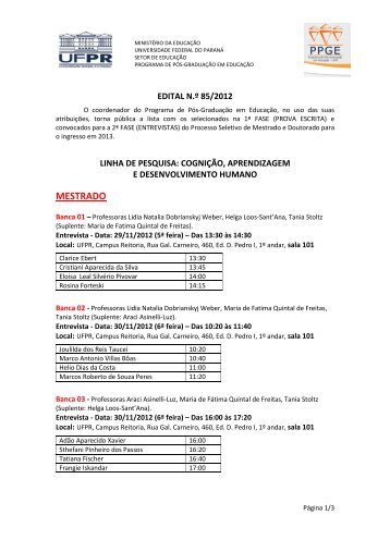 MESTRADO - Programa de PÃ³s-GraduaÃ§Ã£o em EducaÃ§Ã£o/UFPR