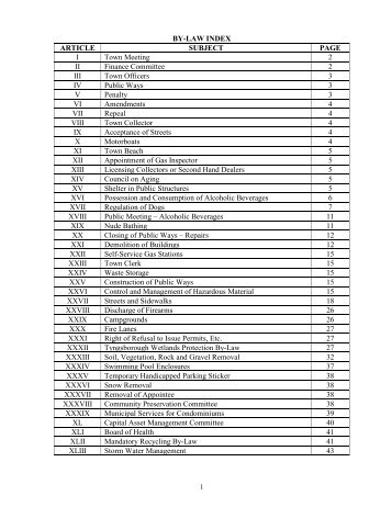 Town By-Laws - Town of Tyngsborough