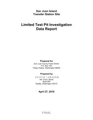 Limited Test Pit Investigation Data Report - San Juan County