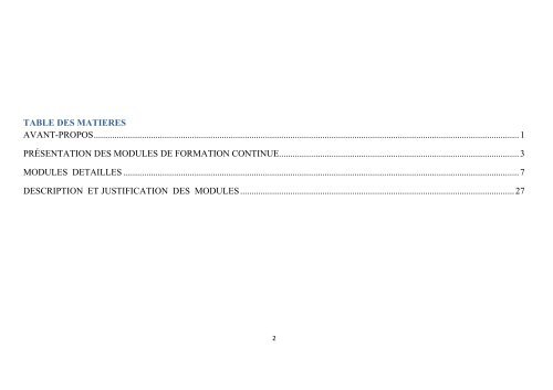 Modules de Formation continue aux Usages des TIC