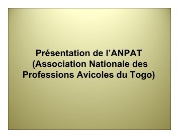 PrÃ©sentation de l'ANPAT (Association Nationale ... - fao ectad bamako