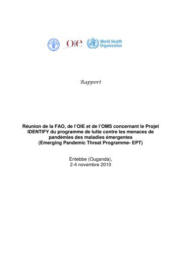 Rapport RÃ©union de la FAO, de l'OIE et de l'OMS ... - fao ectad bamako