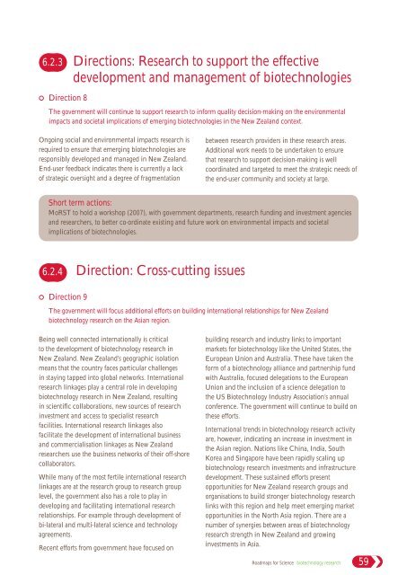 Biotechnology Research Roadmap - Science and Innovation