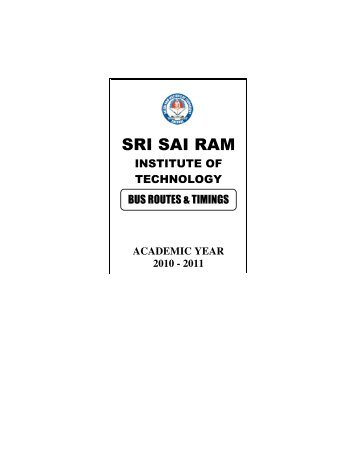 8.40 am - Sri Sairam Institute of Technology