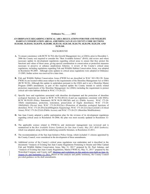 Ordinance No._____- 2012 AN ORDINANCE ... - San Juan County