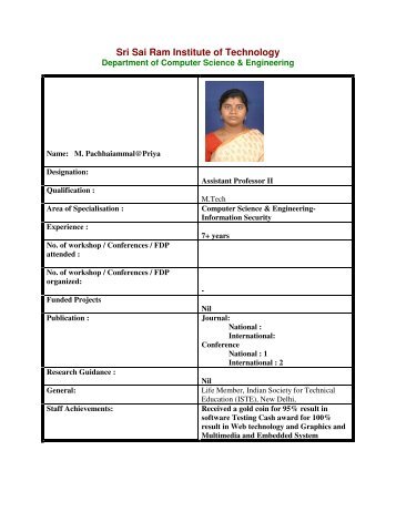 Ms.M.PACHHAIAMMAL@PRIYA - Sri Sairam Institute of Technology