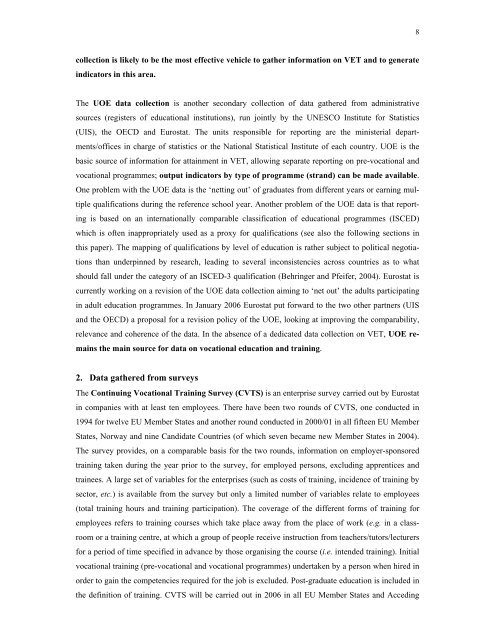 measuring the outputs and outcomes of vocational training