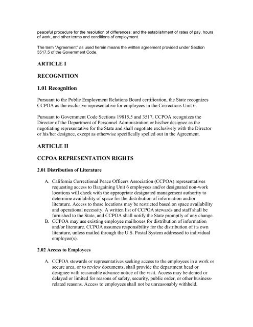 BARGAINING UNIT 6 CORRECTIONS - California Correctional ...