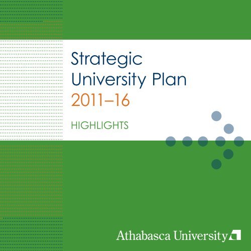 Strategic University Plan 2011â16 - Athabasca University