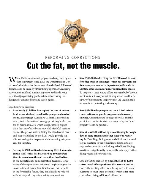 Cut the Fat, Not the Muscle - California Correctional Peace Officers ...