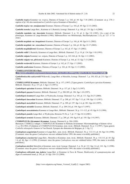 Annotated list of diatom names by Horst Lange-Bertalot and co ...