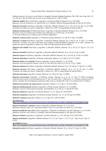 Annotated list of diatom names by Horst Lange-Bertalot and co ...