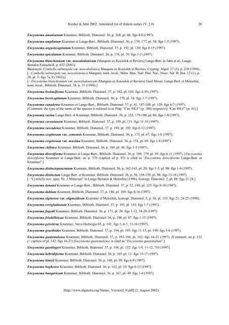 Annotated list of diatom names by Horst Lange-Bertalot and co ...