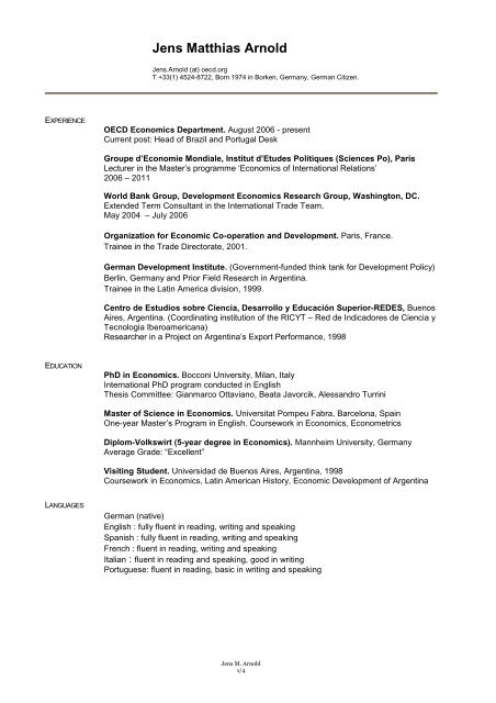 Cv Jens Arnold