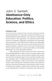 Abstinence-Only Education: Politics, Science, and Ethics - Office of ...