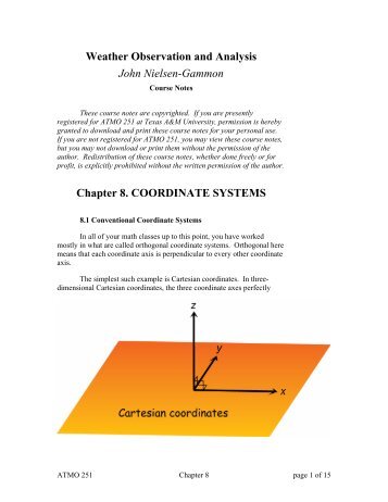 Chapter 8: Coordinate Systems - Texas A&M University