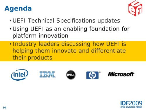 Using Unified Extensible Firmware Interface (UEFI) as the ... - Intel