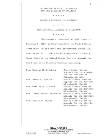 Transcript of Ceremony: November 8, 2002 - Dcchs.org