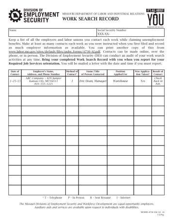 MODES-4736 - Missouri Department of Labor & Industrial Relations