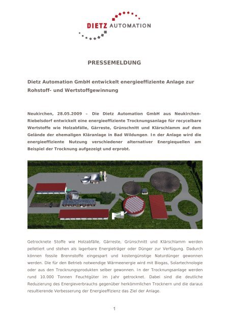 weiterlesen - Dietz Automation & Umwelttechnik GmbH