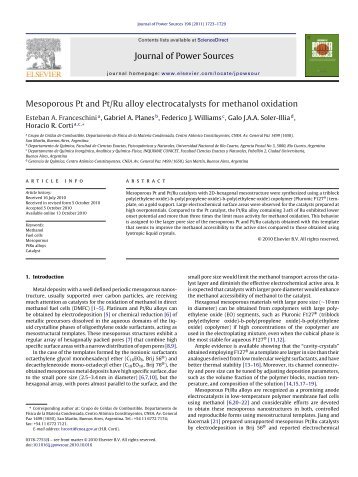 Mesoporous Pt and Pt/Ru alloy electrocatalysts for methanol oxidation