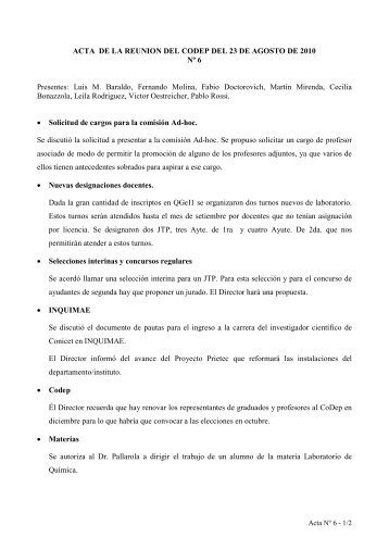 ACTA DE LA REUNION DEL CODEP DEL 23 DE AGOSTO DE 2010