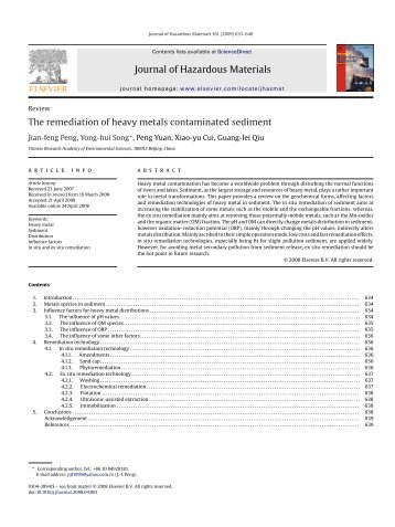 Journal of Hazardous Materials The remediation of heavy metals ...