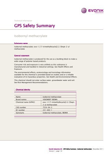 GPS _Summary_IBOMA_06-12-2011_v1 - Evonik Industries AG