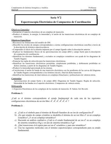 Serie N 2 EspectroscopÃ­a ElectrÃ³nica de Compuestos de ...