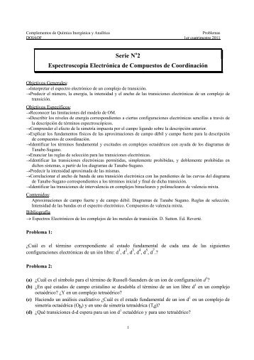 Serie N 2 EspectroscopÃ­a ElectrÃ³nica de Compuestos de ...