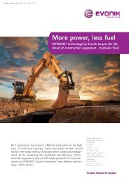Evonik Product Story - More power, less fuel - Evonik Industries