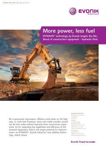 Evonik Product Story - More power, less fuel - Evonik Industries